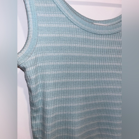 CARVE DESIGNS WOMEN'S STRIPED EVER TANK in teal blue - Picture 5 of 7
